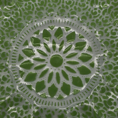 Vintage Glass Fusion Plates  Green