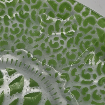 Vintage Glass Fusion Plates  Green