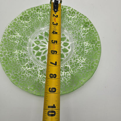 Vintage Glass Fusion Plates  Green