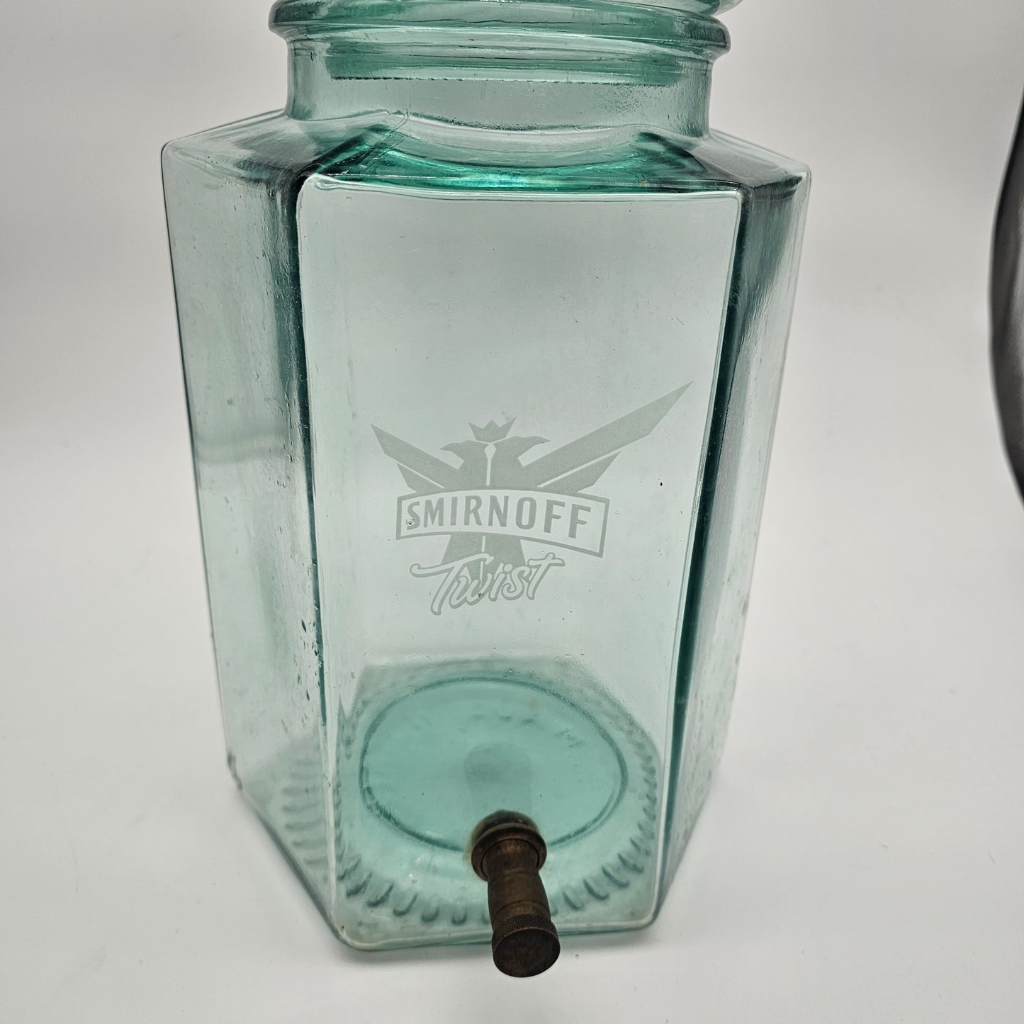 Pierre Smirnoff Vodka Infusion Green Glass Decanter Dispenser Jar