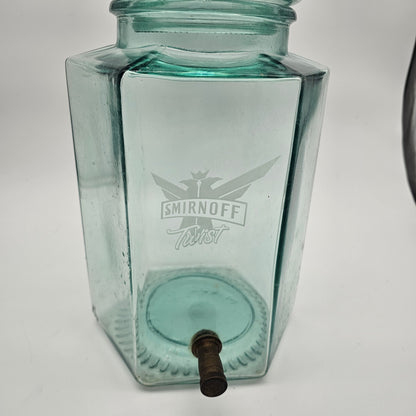 Pierre Smirnoff Vodka Infusion Green Glass Decanter Dispenser Jar