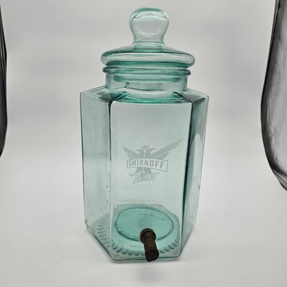 Pierre Smirnoff Vodka Infusion Green Glass Decanter Dispenser Jar