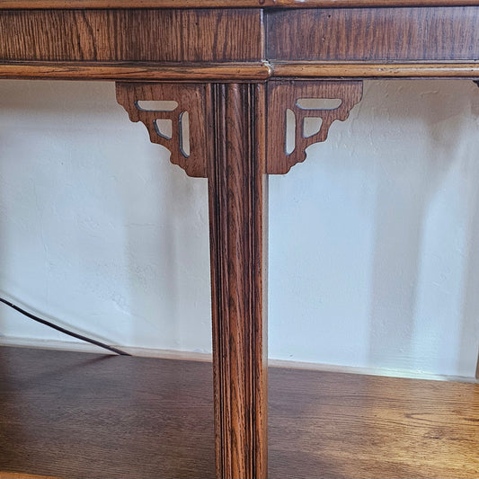 Chippendale-style two-tier console table by Lane