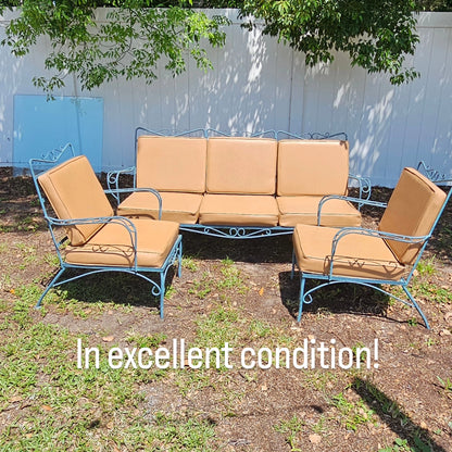 Mid Century Woodard or Santerini style 3 piece patio set