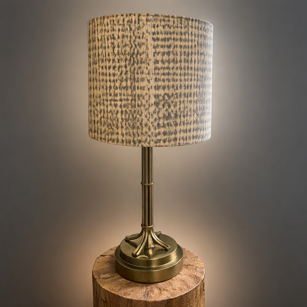 Vintage Brass Faux Bamboo Table Lamp