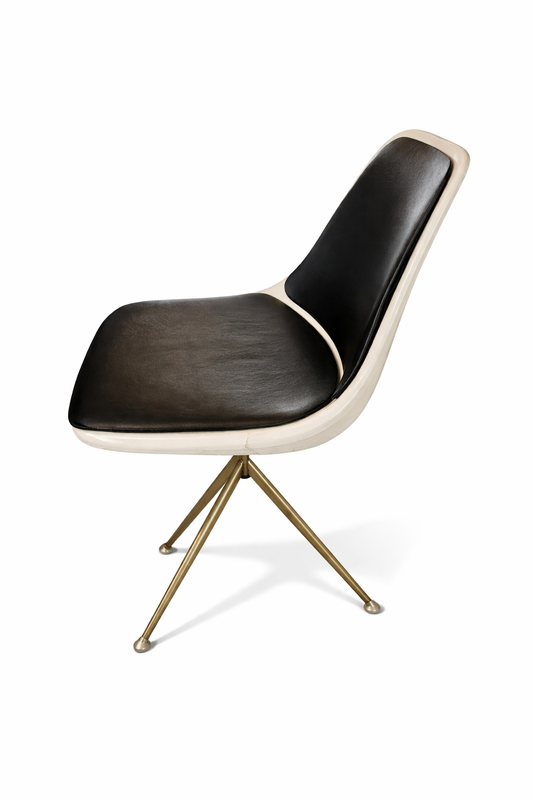 Mid Century Fiberglass Shell Swivel Chair