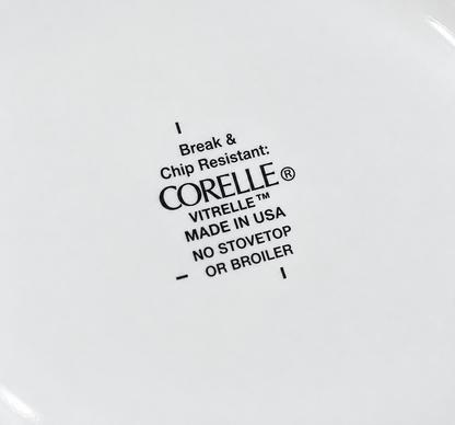 Corelle "Simple Lines" White Black Dinner Plates (7)