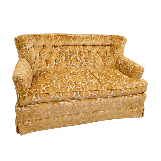Vintage Hollywood Regency Velvet Loveseat