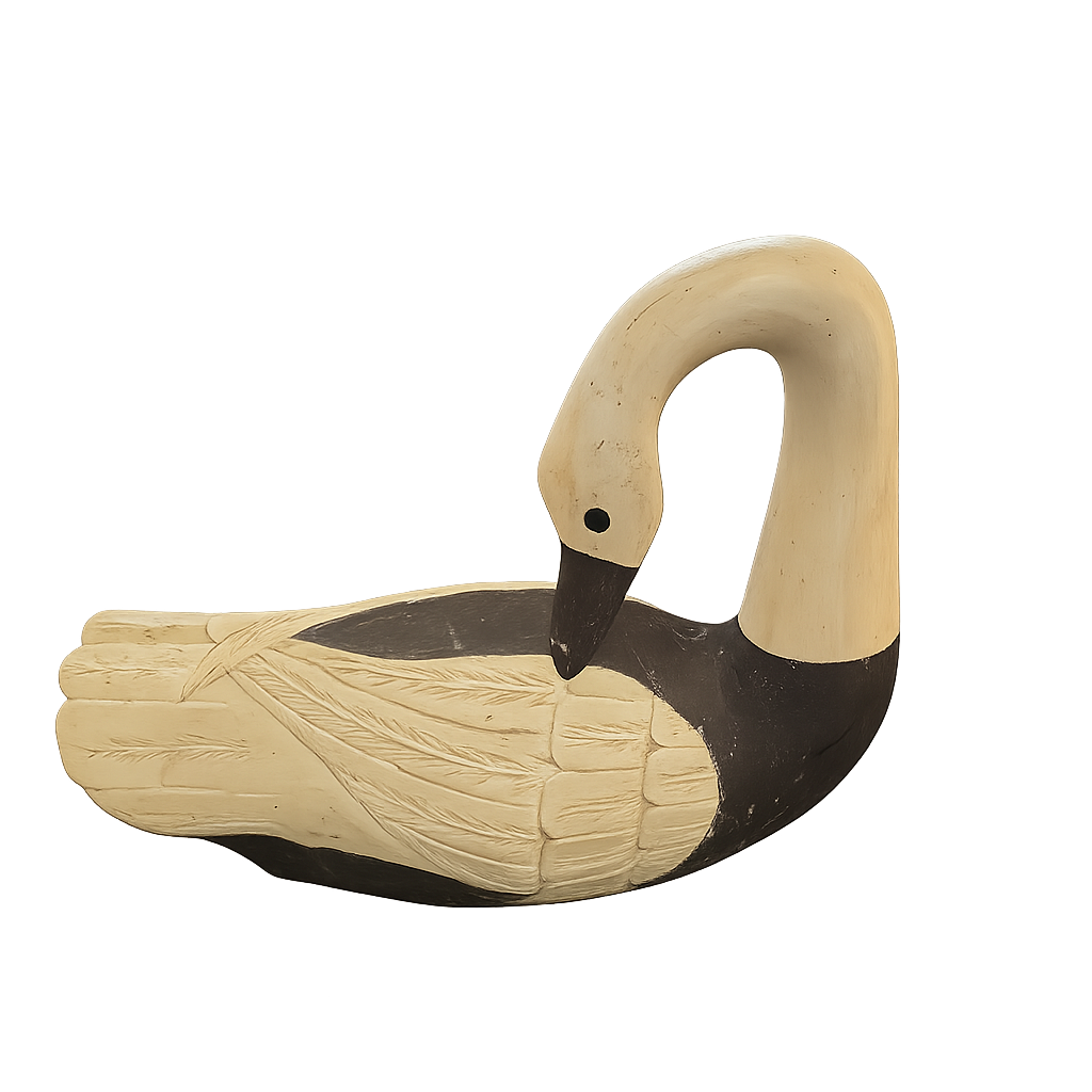 Vintage Wood Carved Swan