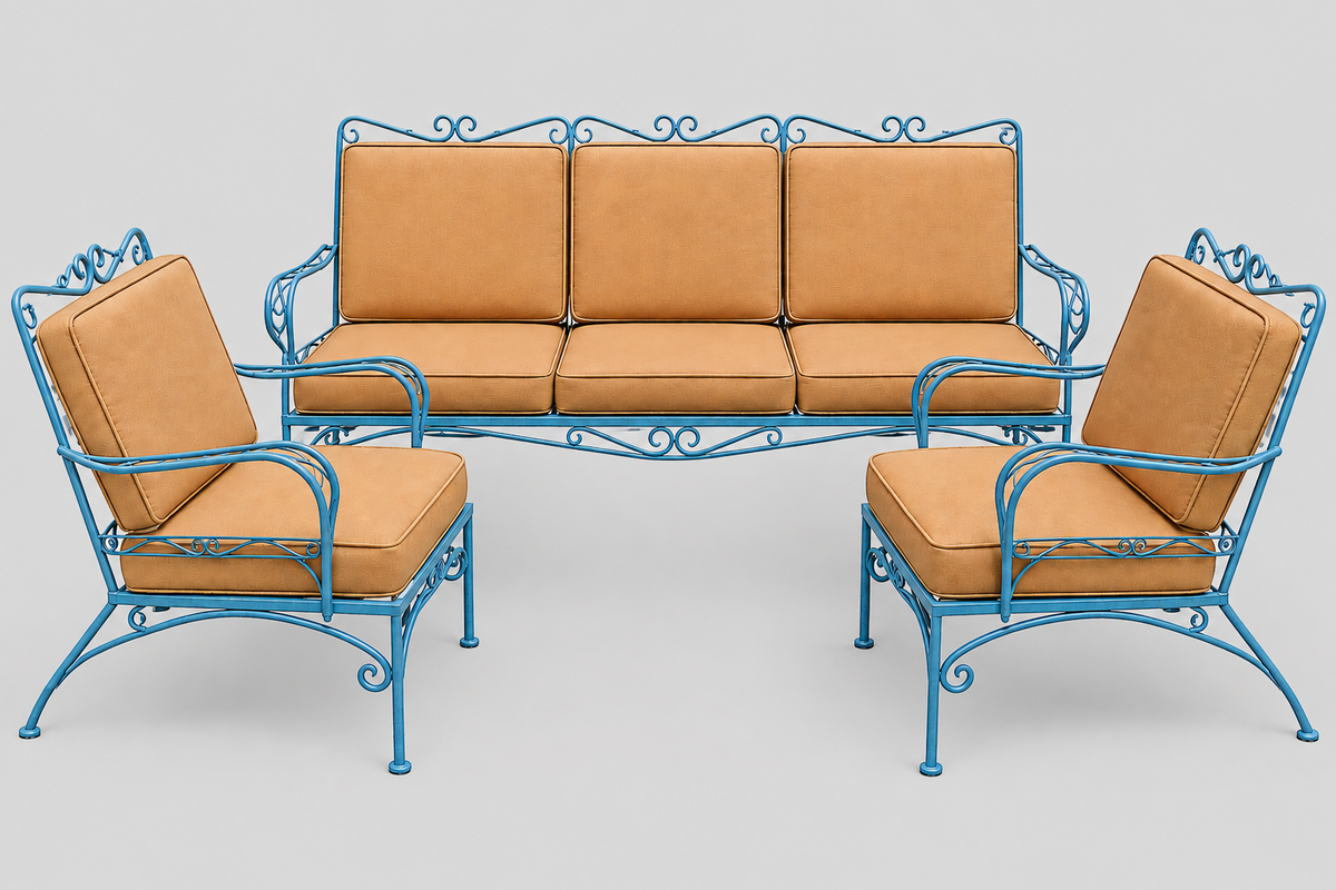 Mid Century Woodard or Santerini style 3 piece patio set
