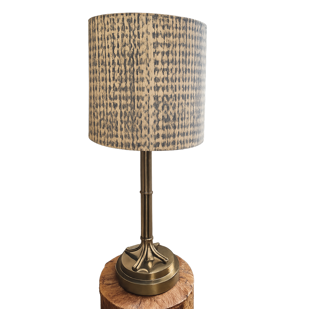 Vintage Brass Faux Bamboo Table Lamp