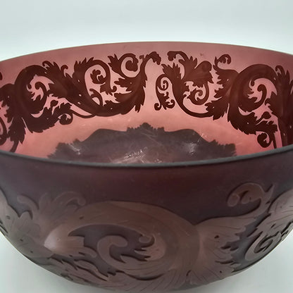 Vintage amethyst Bombay art nouveau scrolled Bowl