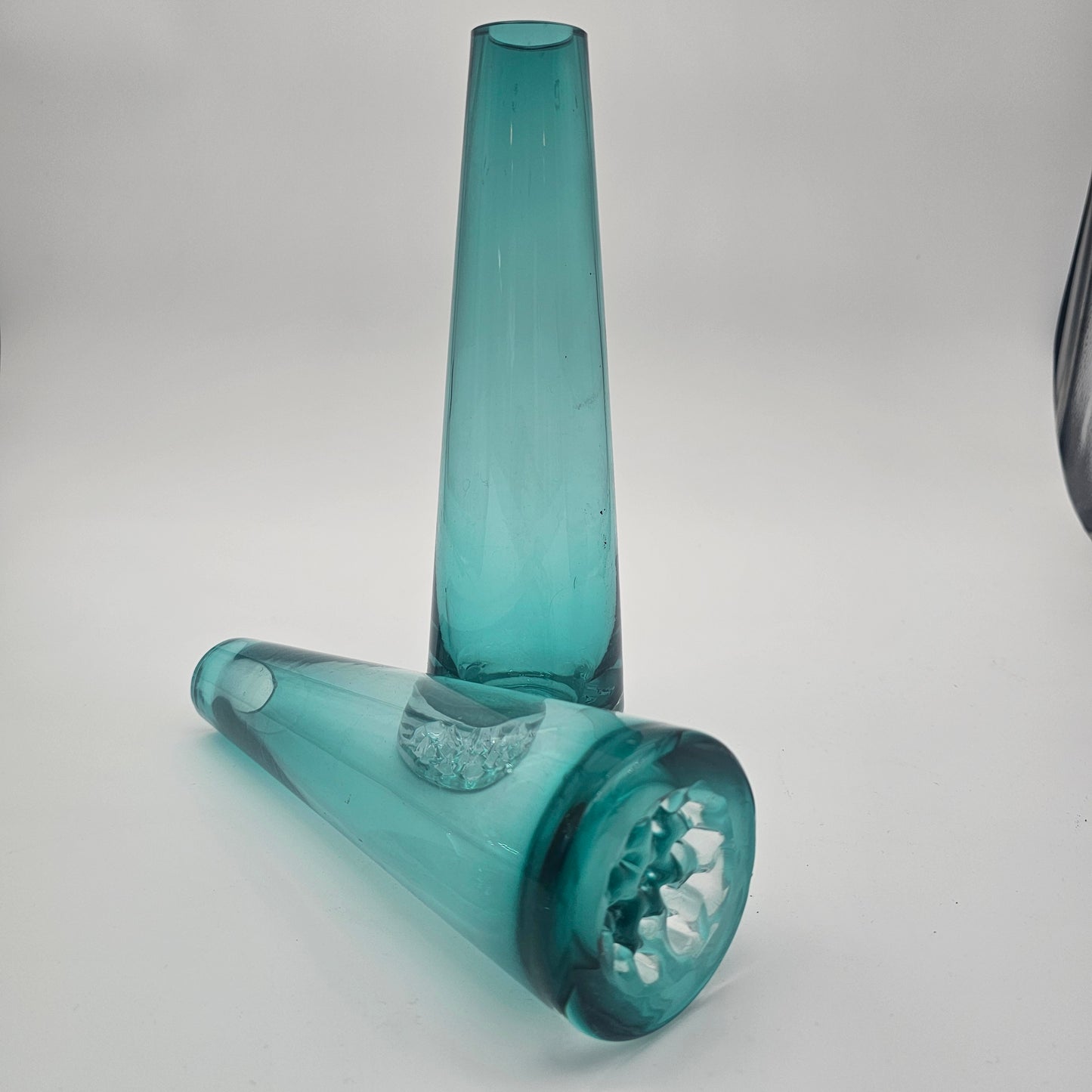 Vintage Murano Style Pair Blown Glass Vases
