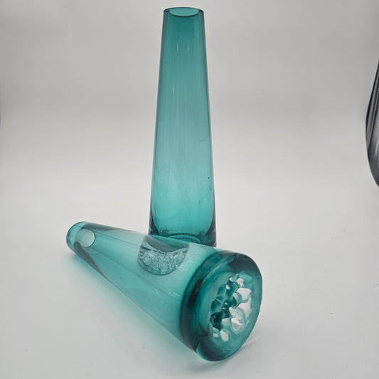 Vintage Murano Style Pair Blown Glass Vases