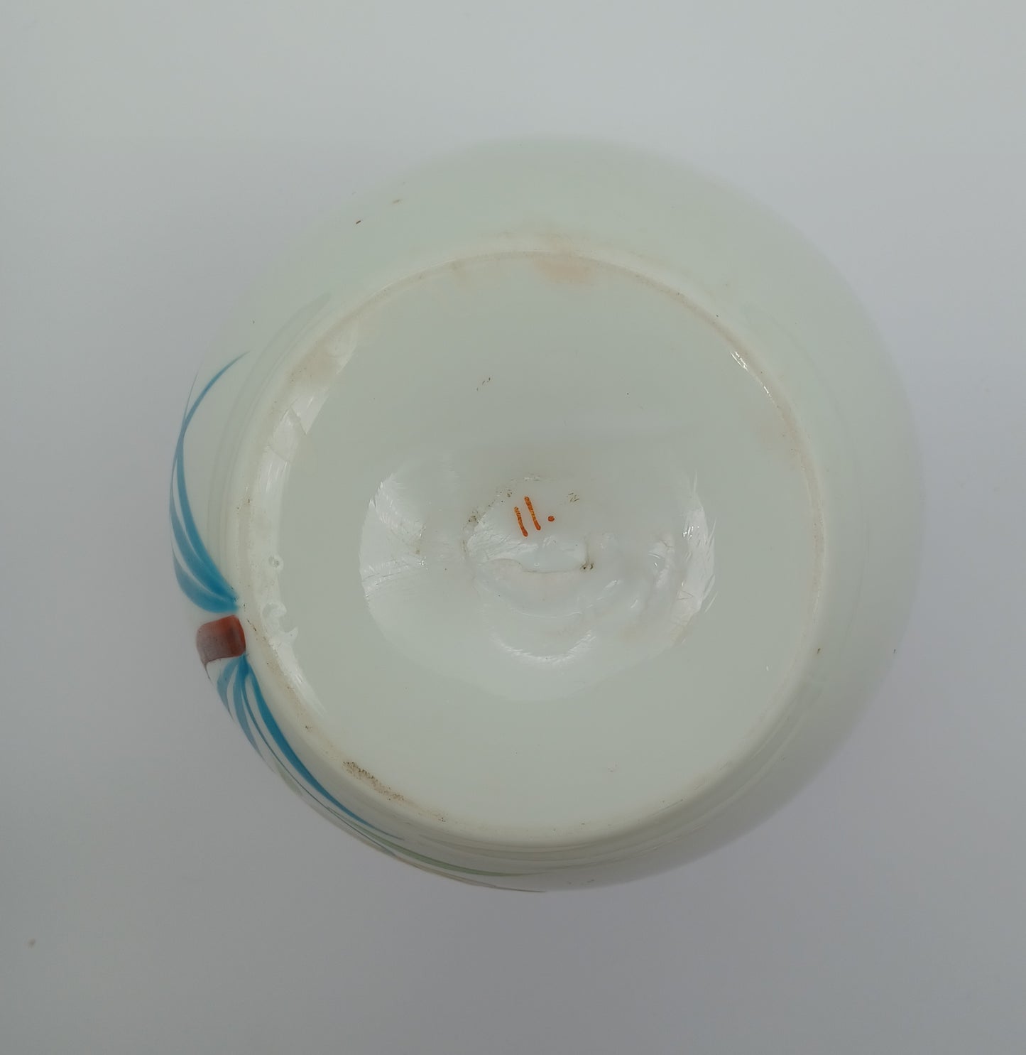 Vintage Satin Glass Hand Blown and Hand Painted Vase