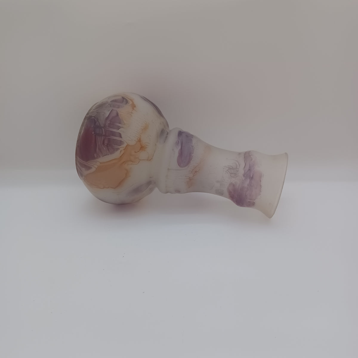 White and purple spot vase