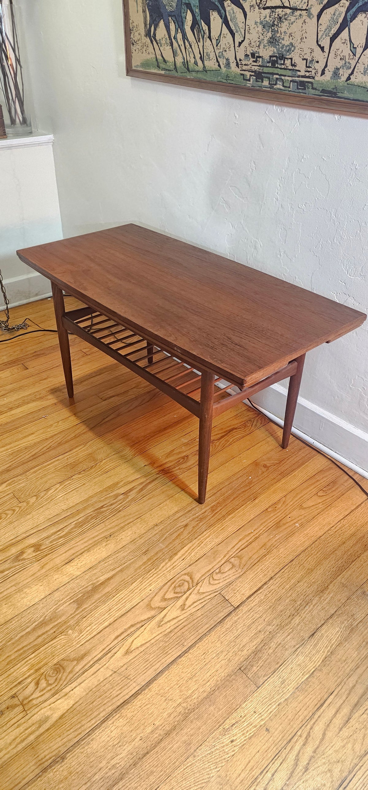 Rare Vintage Mid-Century Scandinavian Teak Expandable Cocktail & Entertainment Table