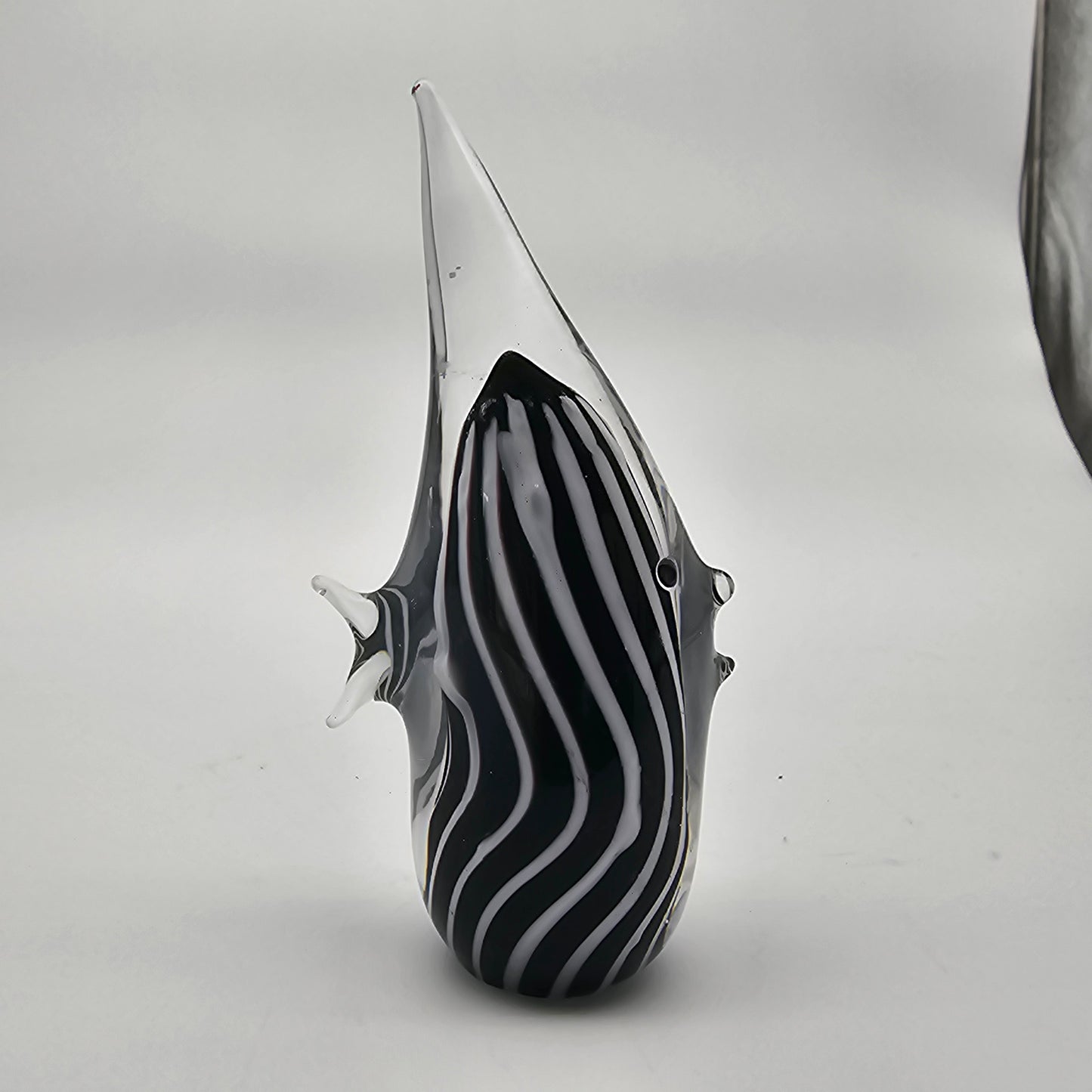 Vintage Murano style black and white penguin and fish paperweights