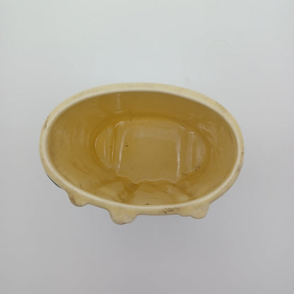 Vintage Royal Copley Yellow Bamboo Glazed Pottery Planter