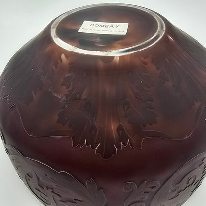 Vintage amethyst Bombay art nouveau scrolled Bowl