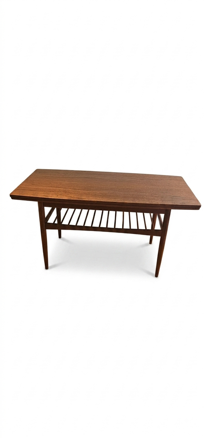 Rare Vintage Mid-Century Scandinavian Teak Expandable Cocktail & Entertainment Table