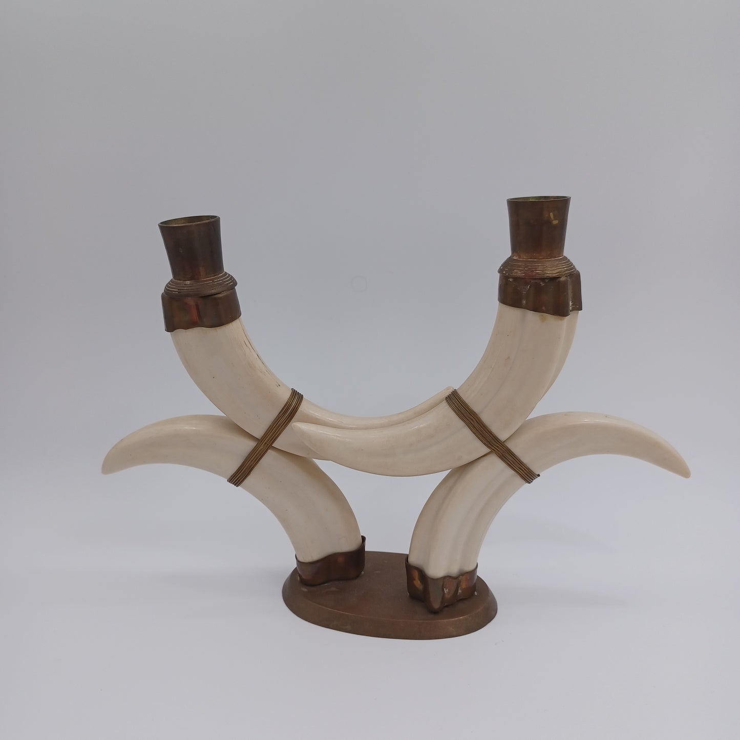 Vintage Faux Tusk Candelabras Candle holders
