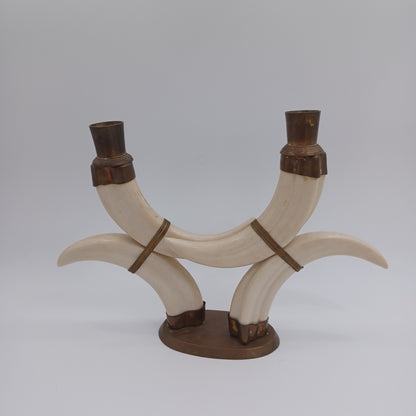Vintage Faux Tusk Candelabras Candle holders