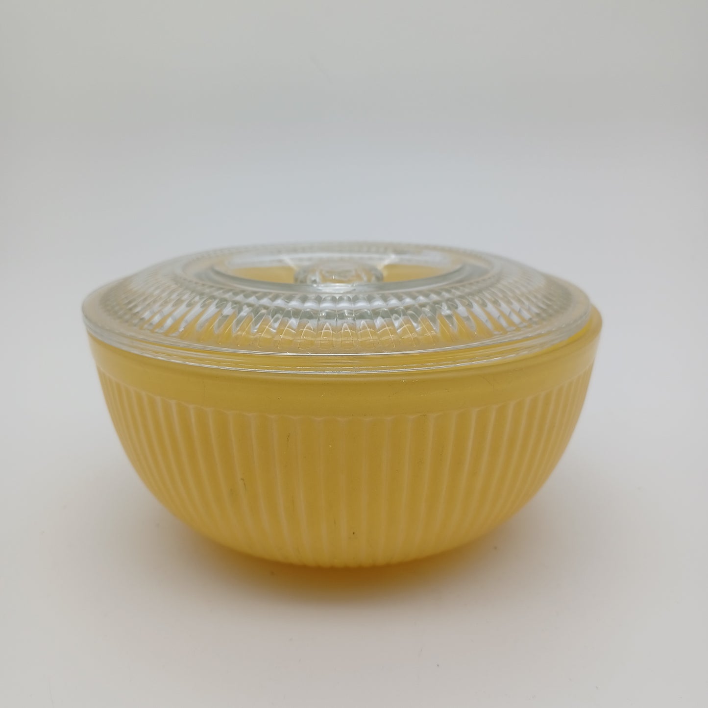 Yellow Ribbed Pyrex Refrigerator Dish