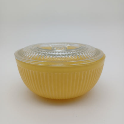 Yellow Ribbed Pyrex Refrigerator Dish