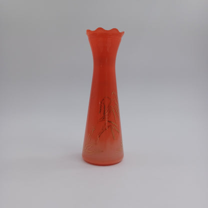 Vintage Hand Painted Glass Vase Asian