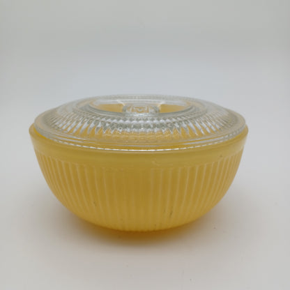 Yellow Ribbed Pyrex Refrigerator Dish