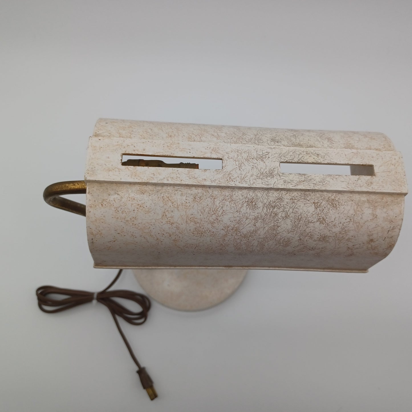 Mid Century Modern Teak & Plastic Bankers Lamp