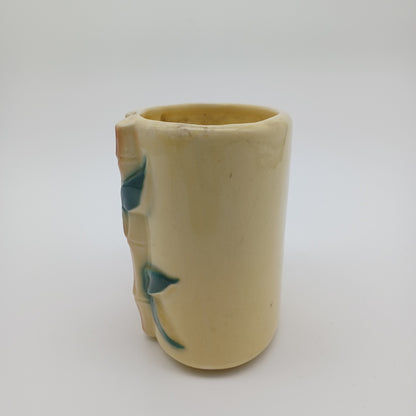 Vintage Royal Copley Yellow Bamboo Glazed Pottery Planter