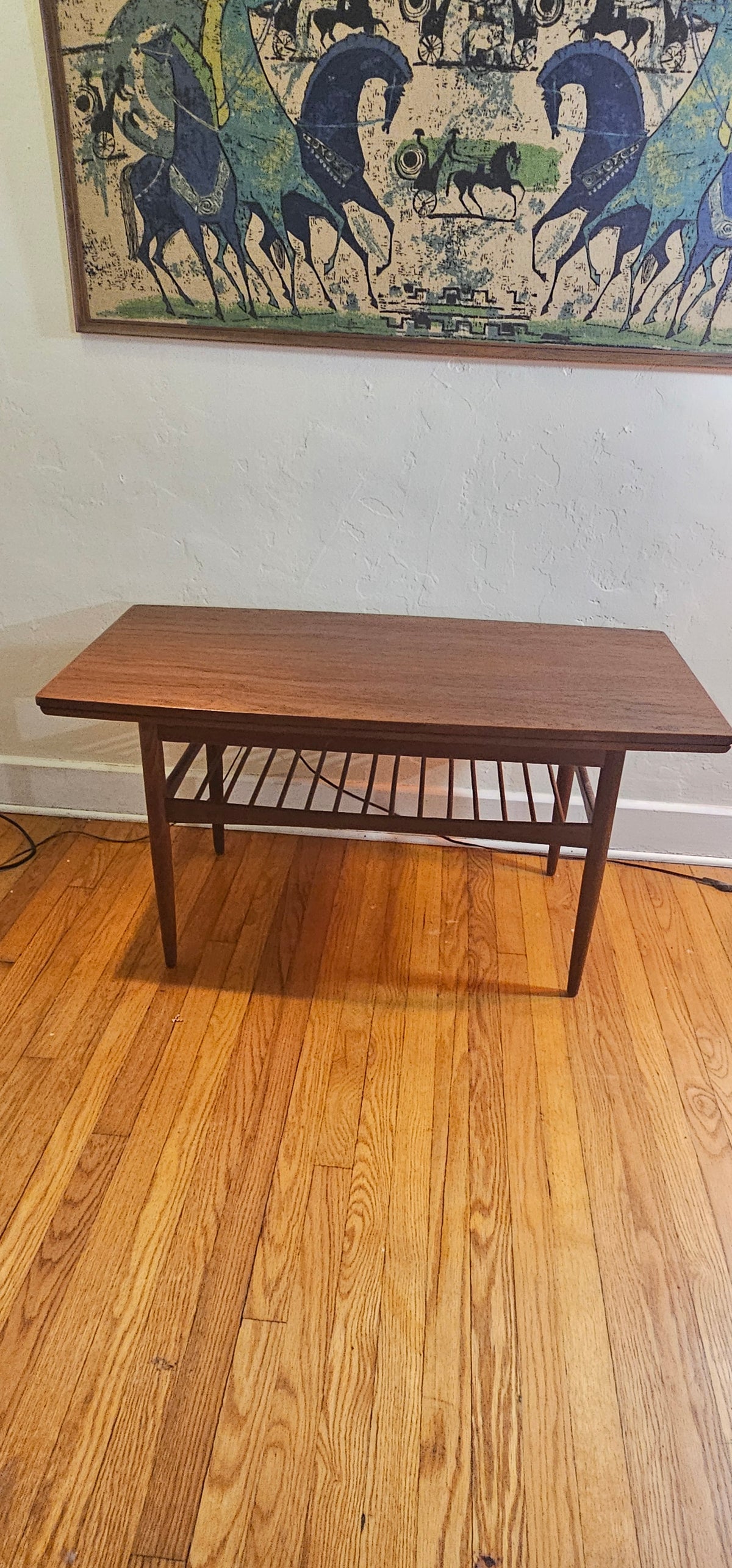 Rare Vintage Mid-Century Scandinavian Teak Expandable Cocktail & Entertainment Table