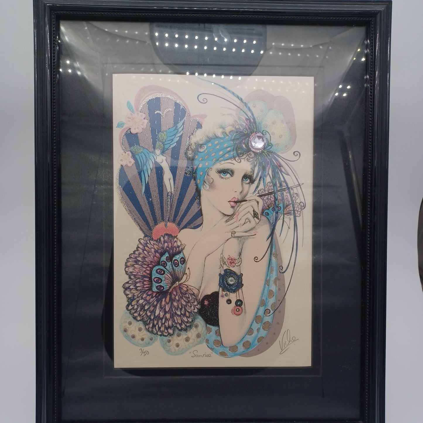 Embossed Lithograph Art by Mary Vickers Signed & Numbered 1970s