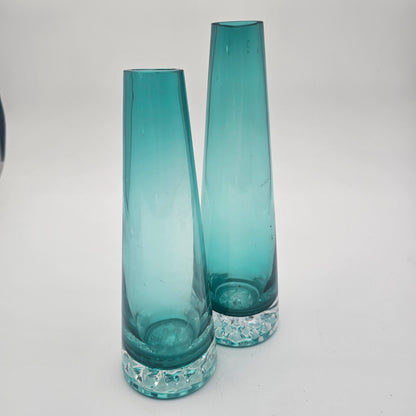 Vintage Murano Style Pair Blown Glass Vases