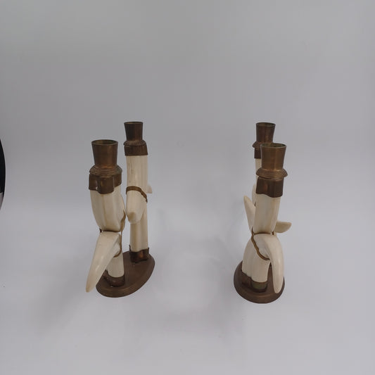 Vintage Faux Tusk Candelabras Candle holders