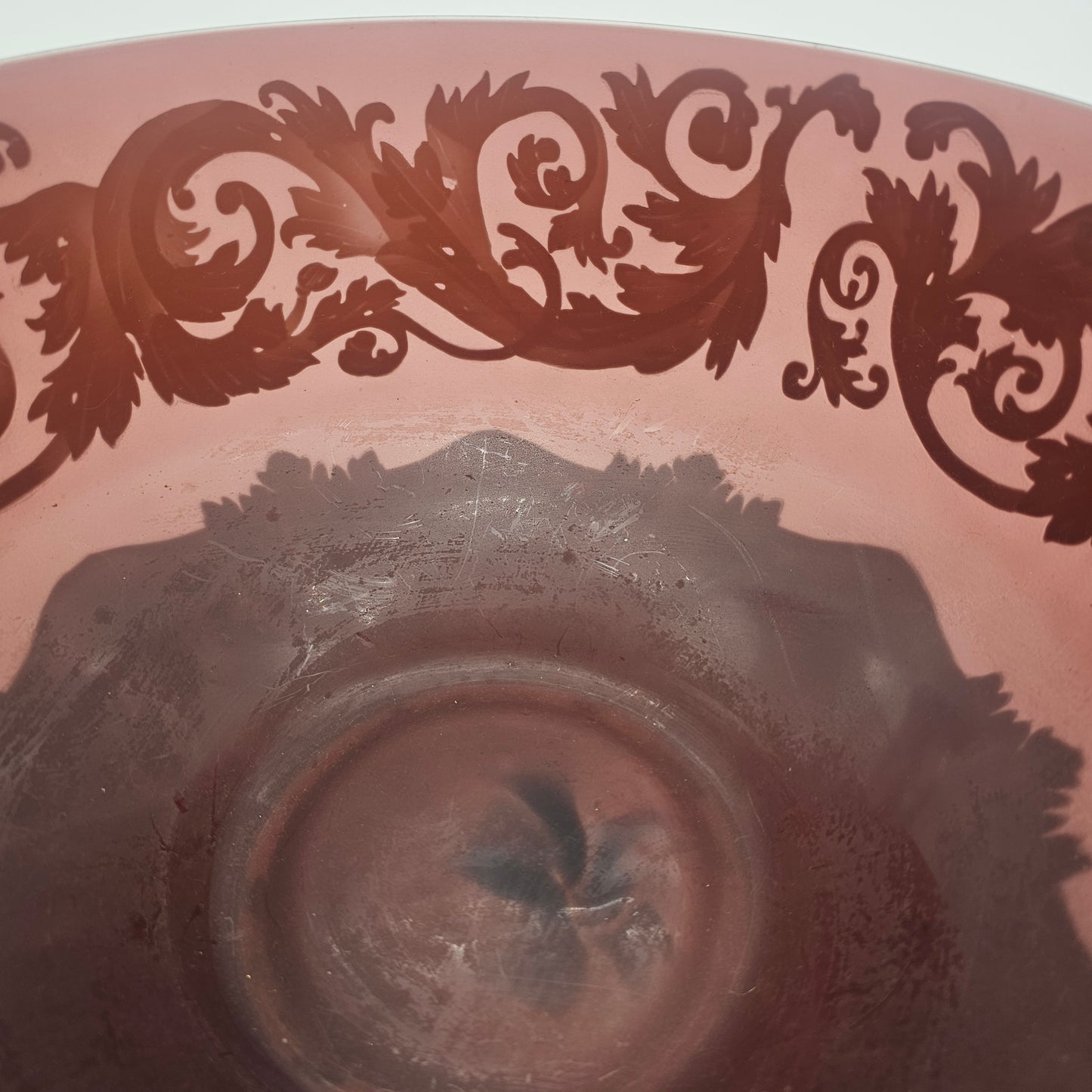 Vintage amethyst Bombay art nouveau scrolled Bowl