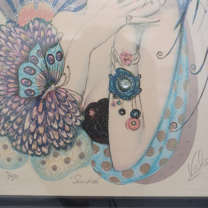 Embossed Lithograph Art by Mary Vickers Signed & Numbered 1970s
