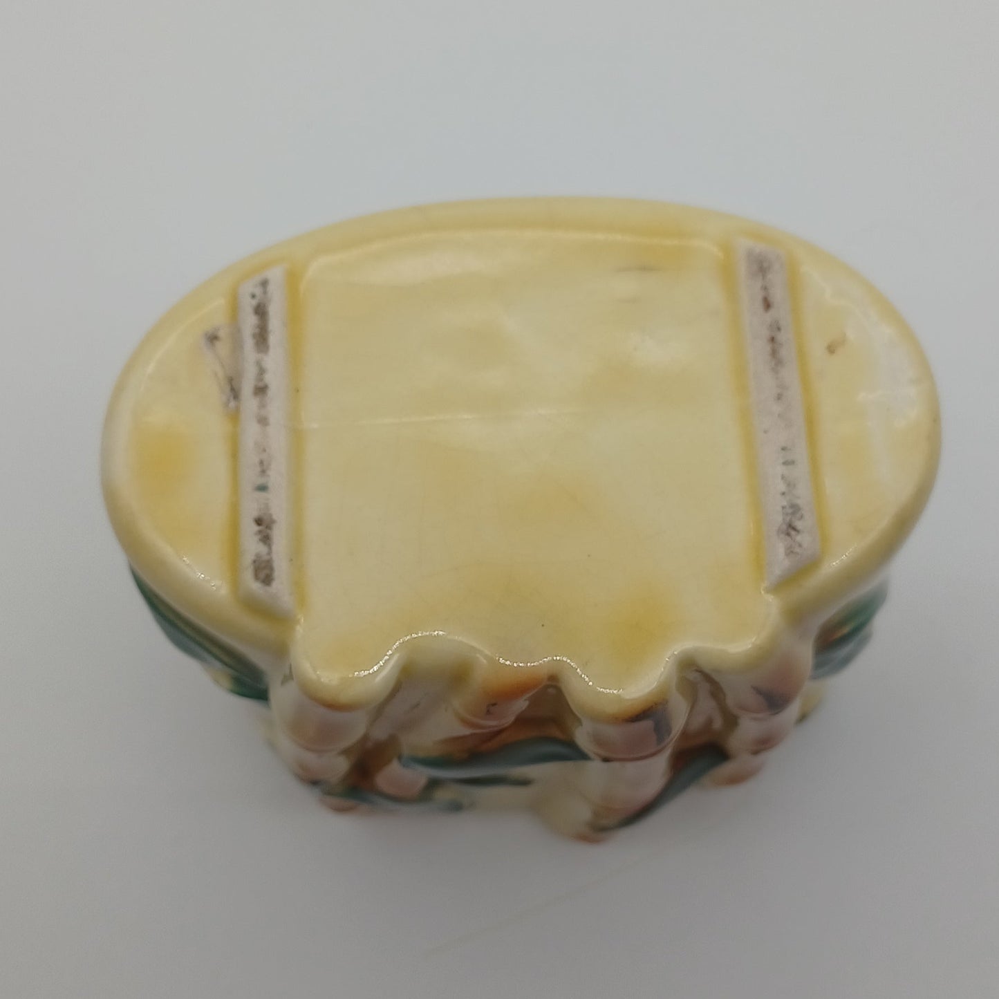 Vintage Royal Copley Yellow Bamboo Glazed Pottery Planter