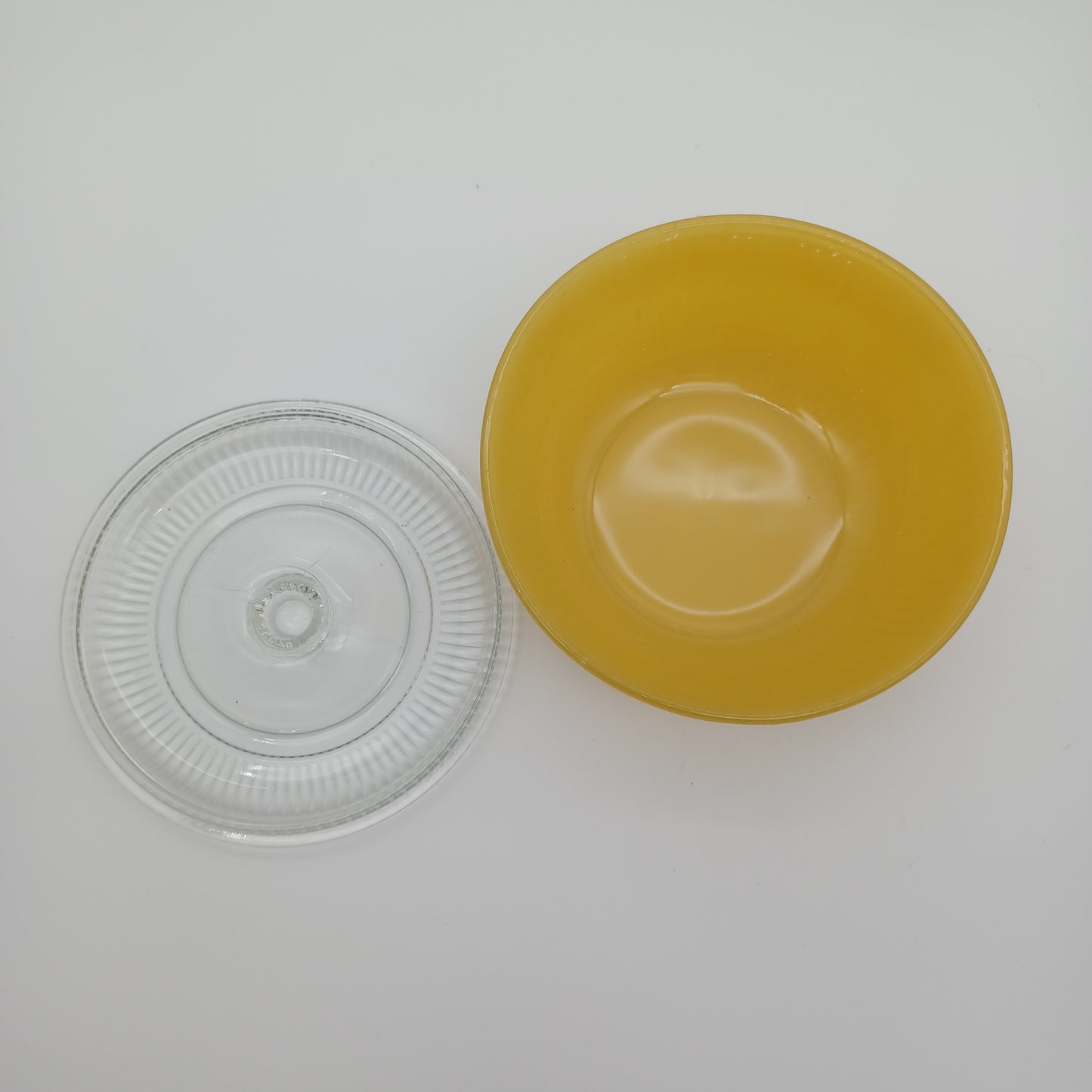 Yellow Ribbed Pyrex Refrigerator Dish