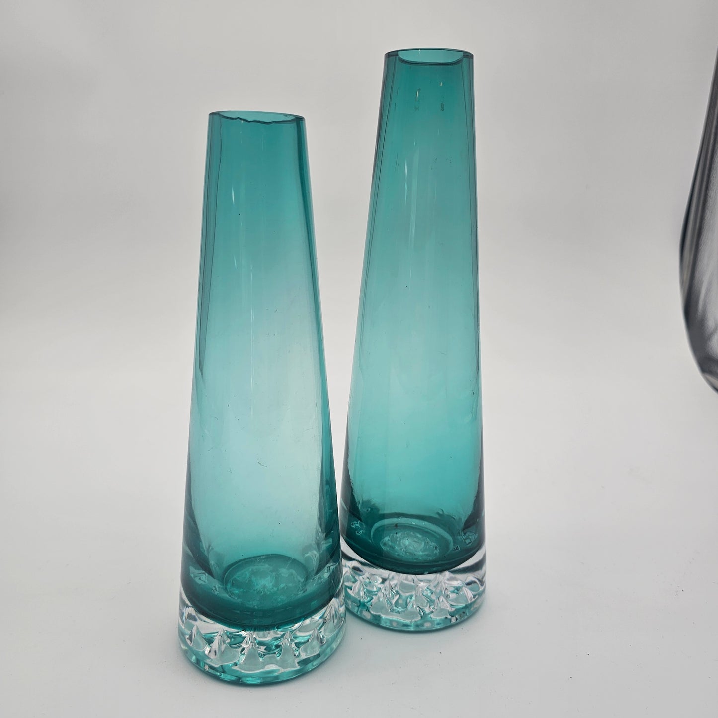 Vintage Murano Style Pair Blown Glass Vases