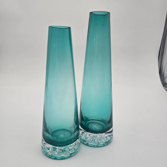 Vintage Murano Style Pair Blown Glass Vases