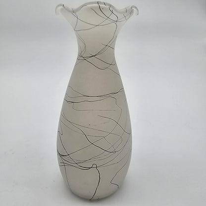 Vintage Frosted Glass Bud Vase