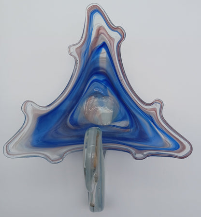 Vintage Handmade Art Glass Swan Bowl