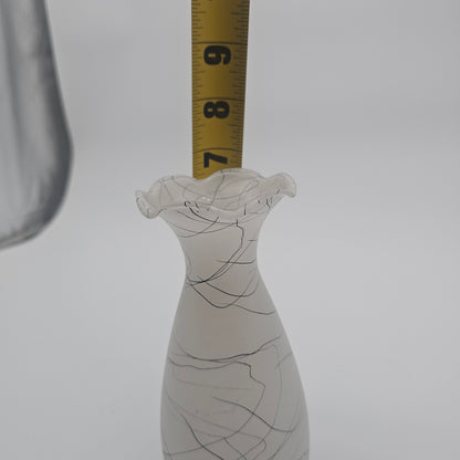 Vintage Frosted Glass Bud Vase
