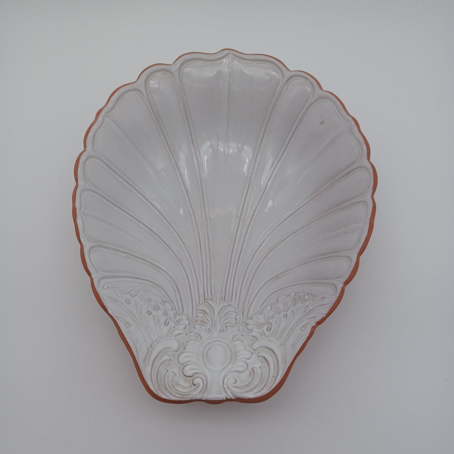 Loneoak & Co. Terracotta Glazed Clam Shell Bowl