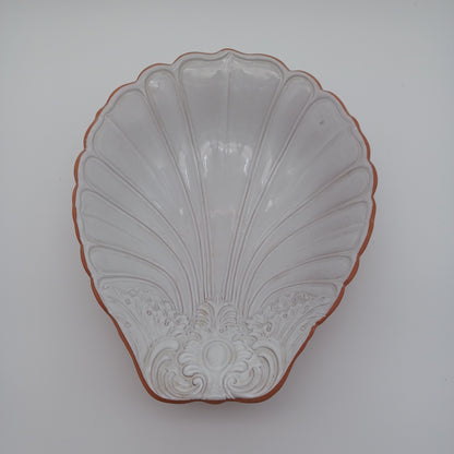 Loneoak & Co. Terracotta Glazed Clam Shell Bowl