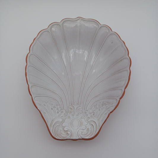 Loneoak & Co. Terracotta Glazed Clam Shell Bowl
