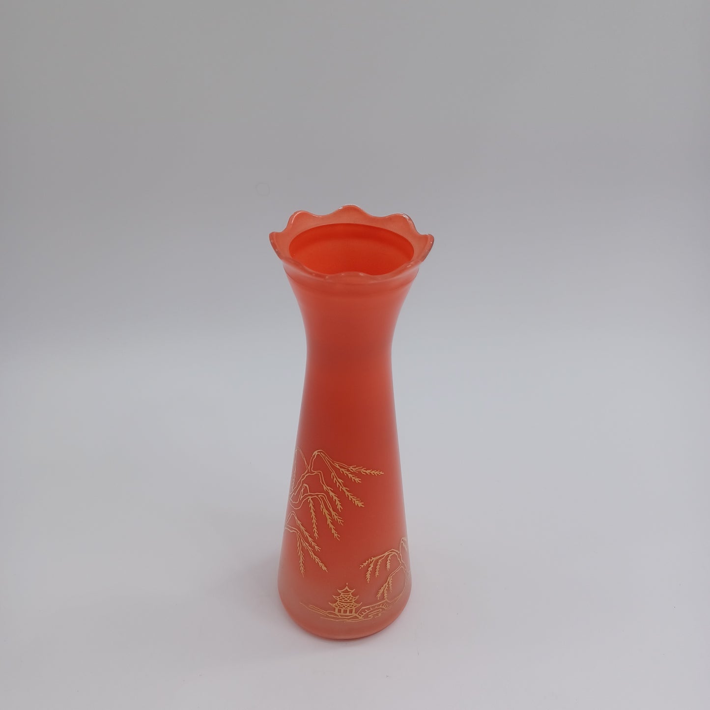Vintage Hand Painted Glass Vase Asian